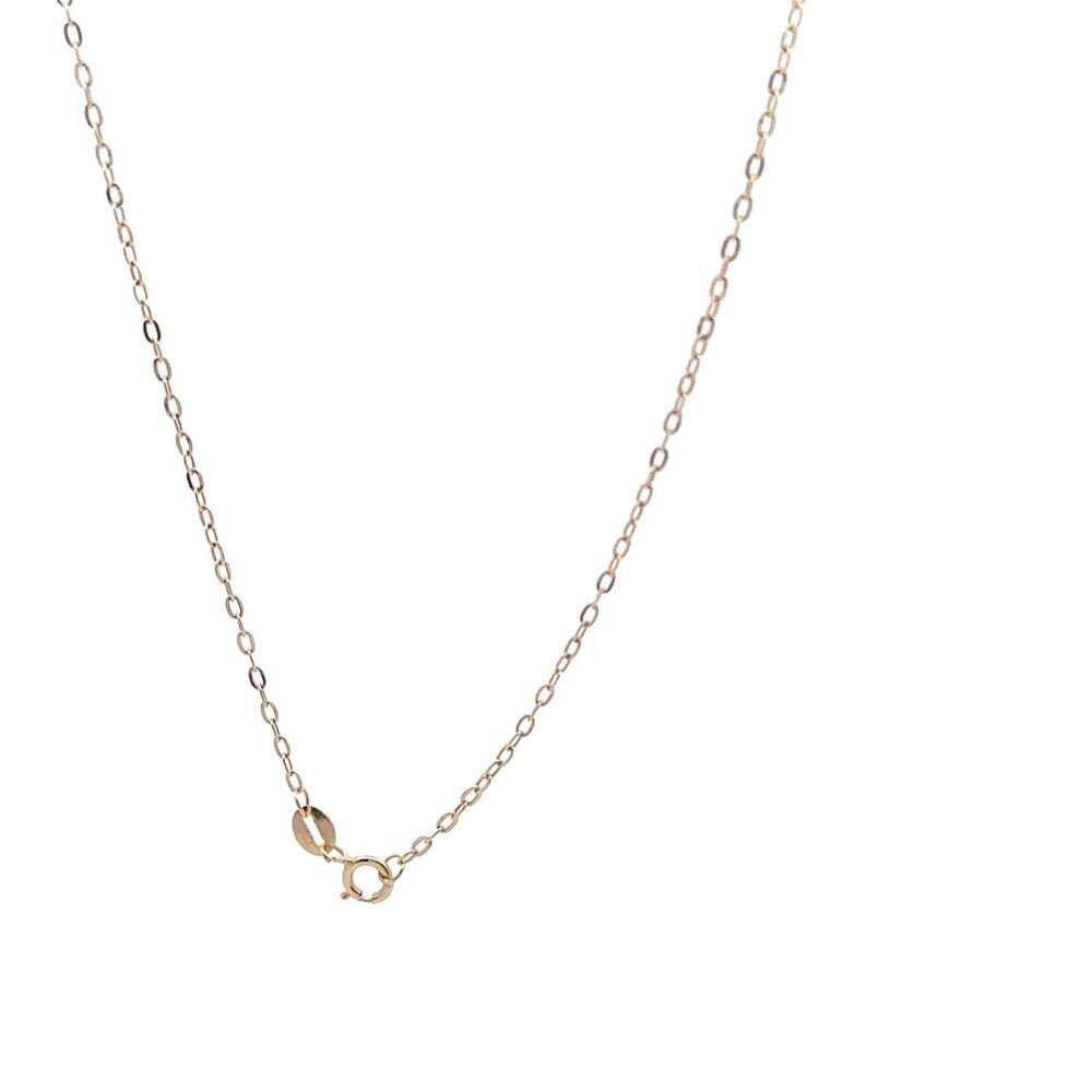 18K Gold Necklace Chain 17.75 inches Pendant Ball Frosted - Picture 5 of 8
